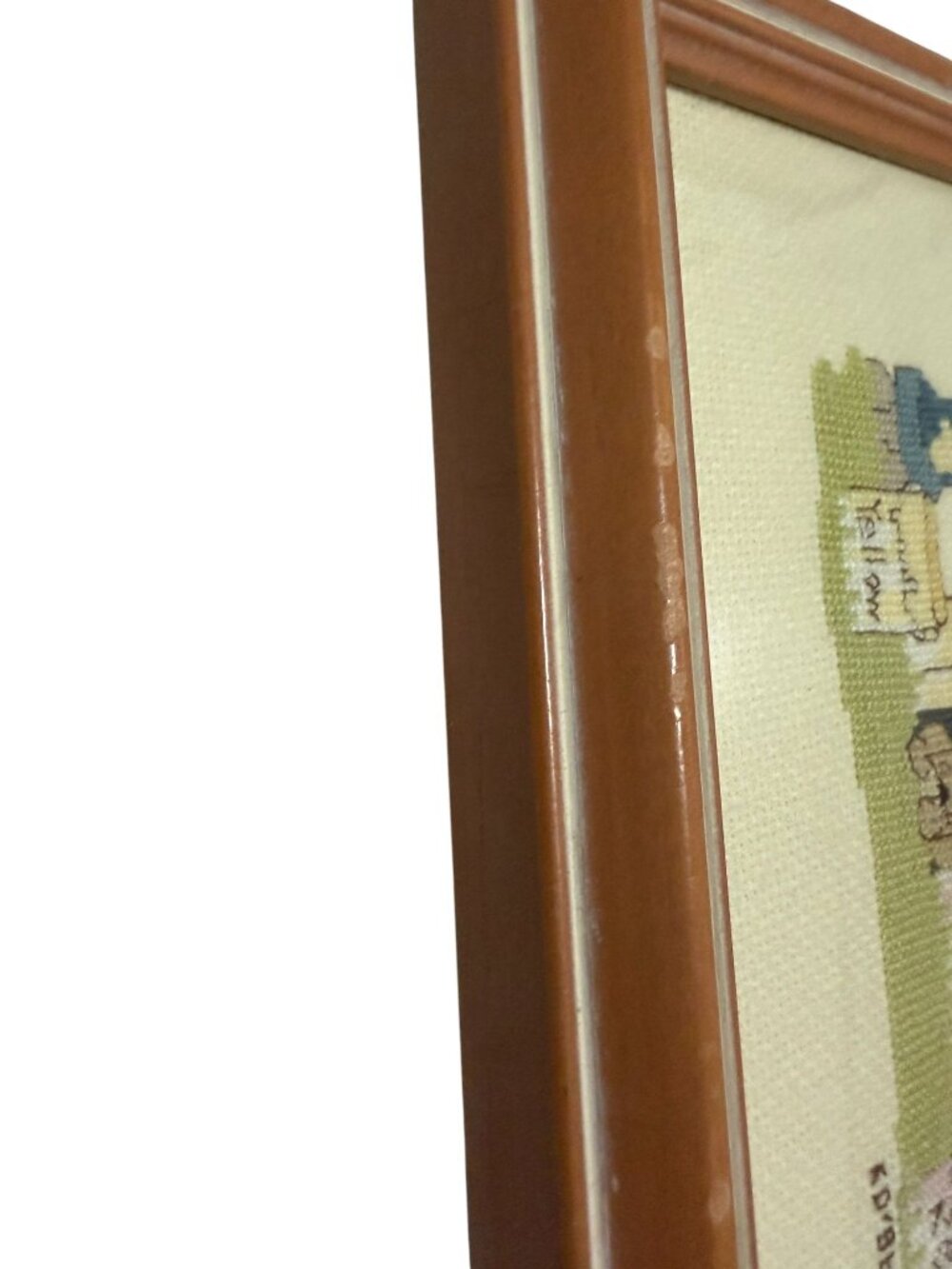Peace Amid The Storms Framed Cross Stitch Art 1988 Precious Moments Handmade - Picture 3 of 7
